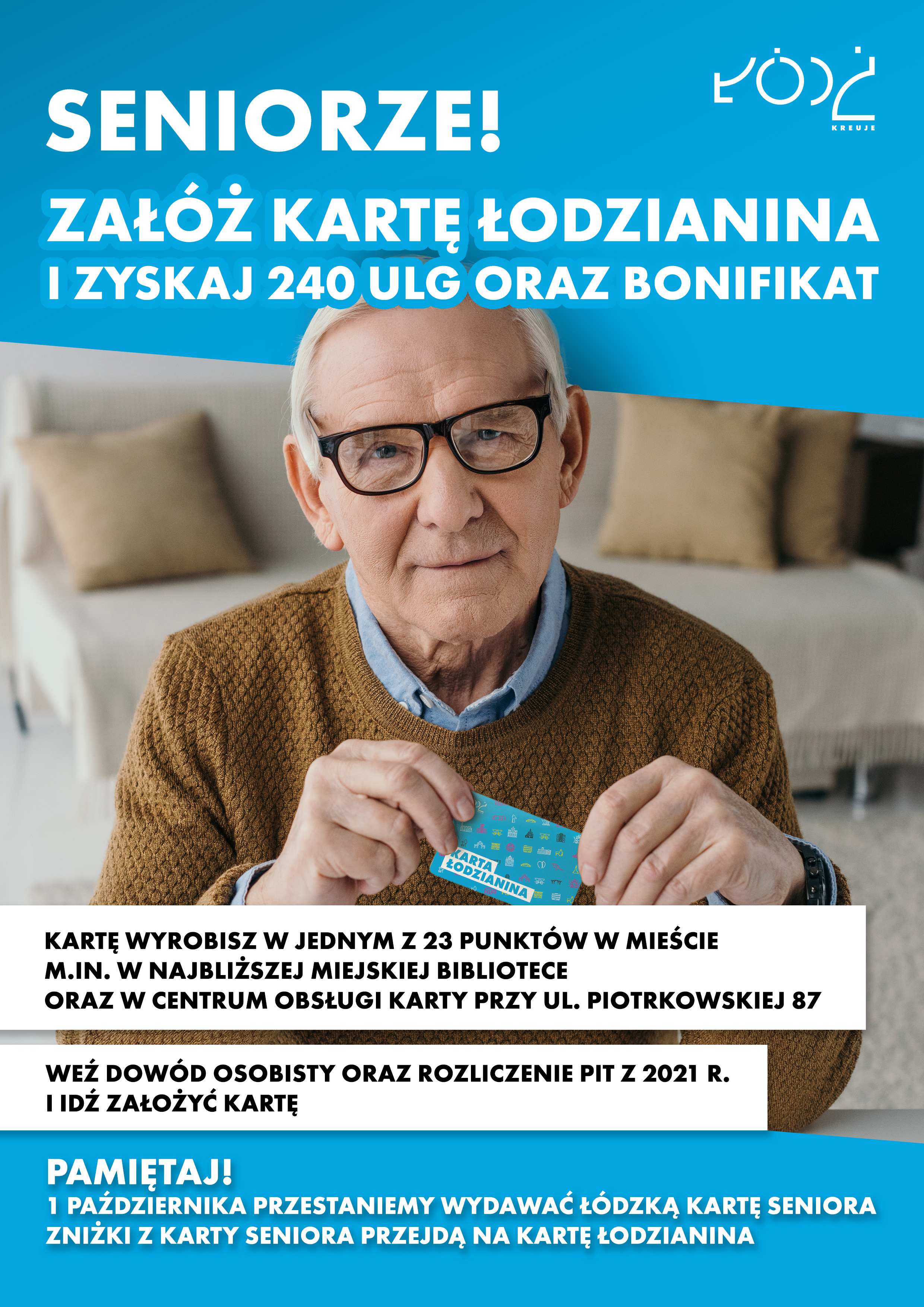 Karta Łodzianina dla seniora - nawet 240 ulg oraz bonifikat